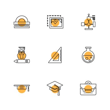 Farklı minimalist düz vektör app simgeleri