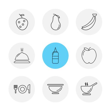 beyaz zemin üzerine minimalist düz vektör app simge kümesi