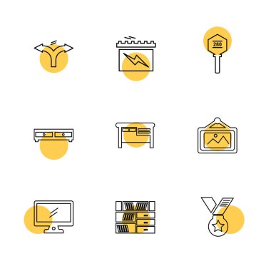 Beyaz arka plan üzerinde renkli minimalist düz vektör app simgeleri