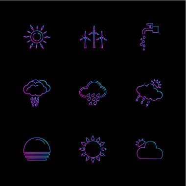 Farklı minimalist düz vektör app simgeleri