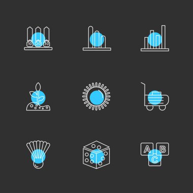 Farklı minimalist düz vektör app simgeleri