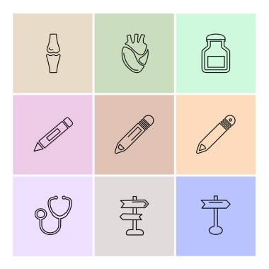 Farklı minimalist düz vektör app simgeleri