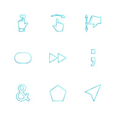 Beyaz arka plan üzerinde farklı minimalist düz vektör app simgeleri