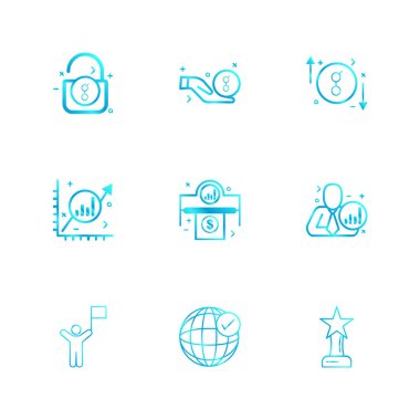 iş yaratıcı düz tasarım simgeler vektör koleksiyonu