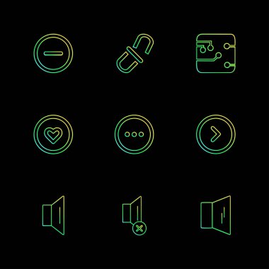 Farklı minimalist düz vektör app simgeleri