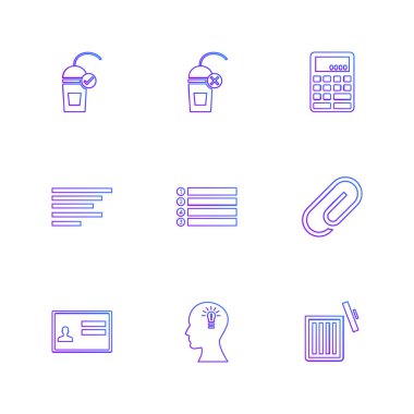 Beyaz arka plan üzerinde farklı minimalist düz vektör app simgeleri