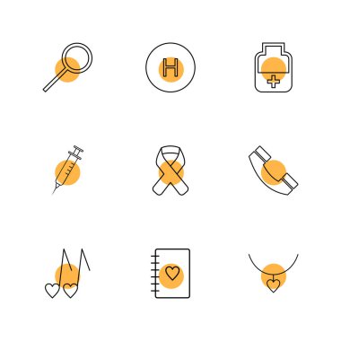 Beyaz arka plan üzerinde farklı minimalist düz vektör app simgeleri