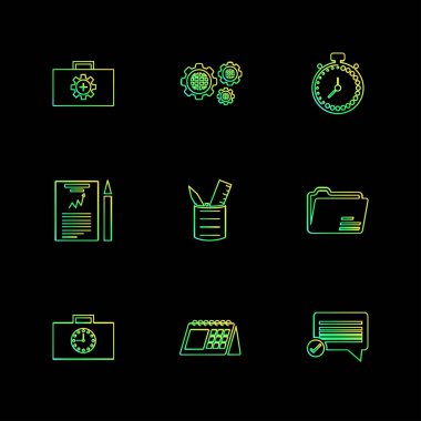 minimalist düz vektör app simgeler siyah arka plan üzerine