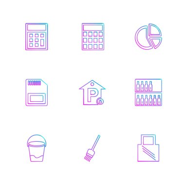 minimalist düz vektör app simge kümesi