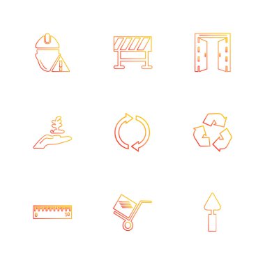 Beyaz arka plan üzerinde farklı minimalist düz vektör app simgeleri