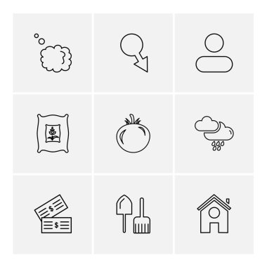 Beyaz arka plan üzerinde izole minimalist düz vektör app simgeleri