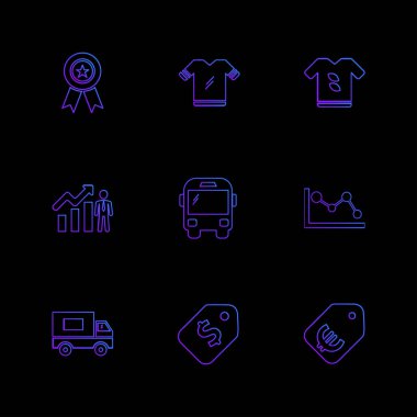minimalist düz vektör app simge kümesi