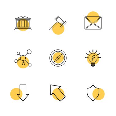 beyaz zemin üzerine minimalist düz vektör app simge kümesi