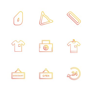 Beyaz arka plan üzerinde farklı minimalist düz vektör app simgeleri