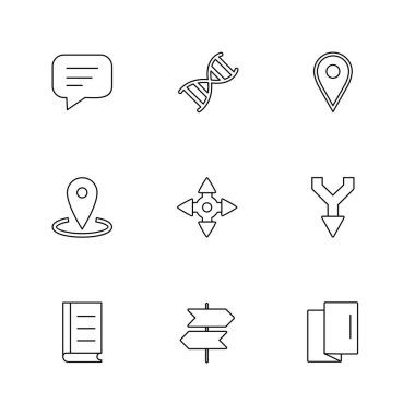 Beyaz arka plan üzerinde izole minimalist düz vektör app simgeleri