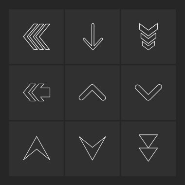 oklar yön işaretçiler yaratıcı simgeler ayarla, düz özel koleksiyon vektör