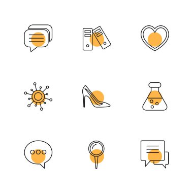 Beyaz arka plan üzerinde daireler ile minimalist düz vektör app simgeleri