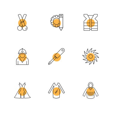 Beyaz arka plan üzerinde izole minimalist düz vektör app simgeleri