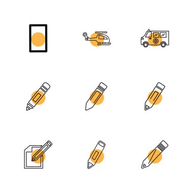 Farklı minimalist düz vektör app simgeleri