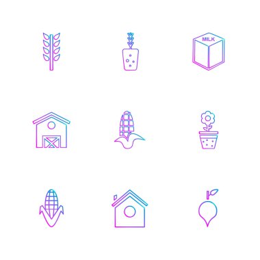 minimalist düz vektör app simgeleri beyaz arka plan üzerinde