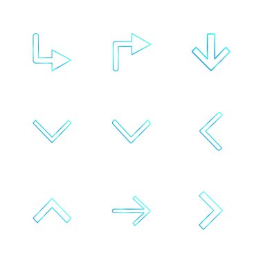 Beyaz arka plan üzerinde farklı minimalist düz vektör app simgeleri