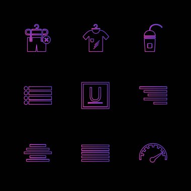 farklı minimalist düz vektör app simgeler siyah arka plan üzerine