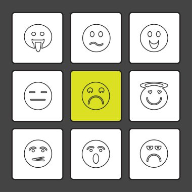 Farklı minimalist düz vektör app simgeleri