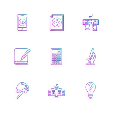 minimalist düz vektör app simgeleri beyaz arka plan üzerinde