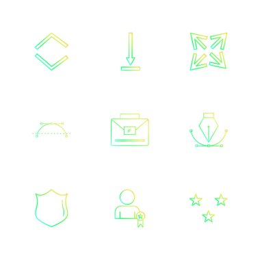 Beyaz arka plan üzerinde farklı minimalist düz vektör app simgeleri