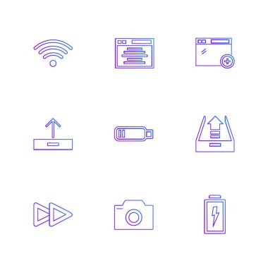 minimalist düz vektör app simgeleri beyaz arka plan üzerinde