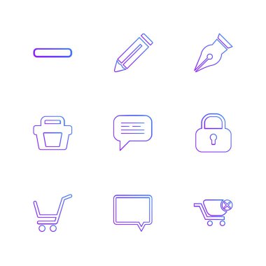 minimalist düz vektör app simgeleri beyaz arka plan üzerinde 