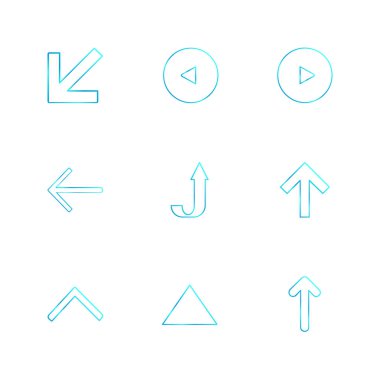 oklar yön işaretçiler yaratıcı simgeler ayarla, düz özel koleksiyon vektör