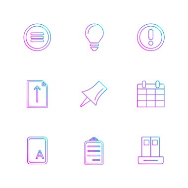 Beyaz arka plan üzerinde farklı minimalist düz vektör app simgeleri