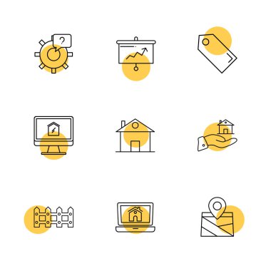 minimalist düz vektör app simge kümesi