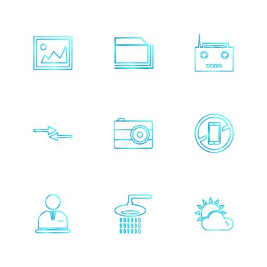 minimalist düz vektör app simgeleri beyaz arka plan üzerinde