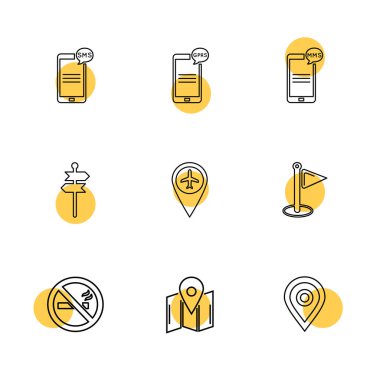 minimalist düz vektör app simgeleri beyaz arka plan üzerinde