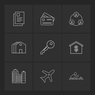 Farklı minimalist düz vektör app simgeleri
