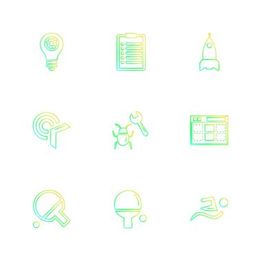 minimalist düz vektör app simge kümesi