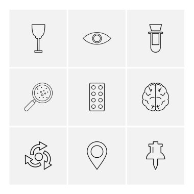 Beyaz arka plan üzerinde farklı minimalist düz vektör app simgeleri