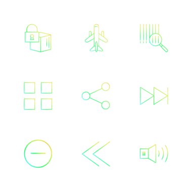 Farklı minimalist düz vektör app simgeleri