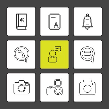 Farklı minimalist düz vektör app simgeleri