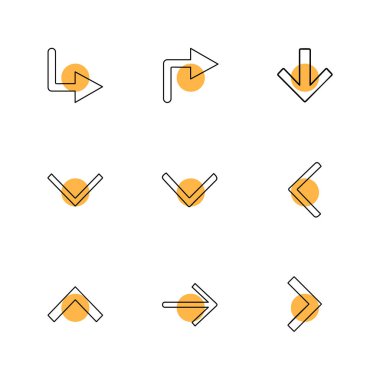 Beyaz arka plan üzerinde renkli daireler ile minimalist düz vektör app simgeleri