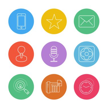 Farklı minimalist düz vektör app simgeleri