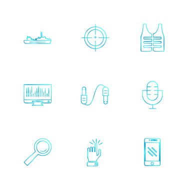 Beyaz arka plan basit düz app simgeleri