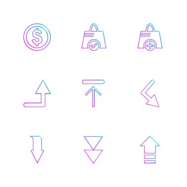 Beyaz arka plan üzerinde farklı minimalist düz vektör app simgeleri