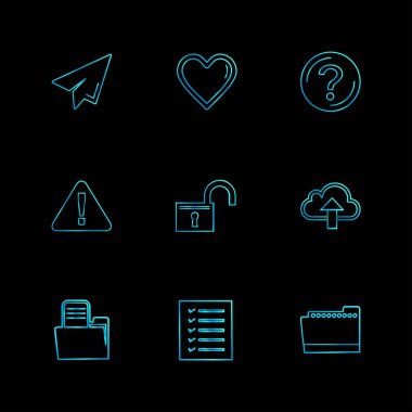 Farklı minimalist düz vektör app simgeleri