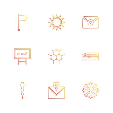 Farklı minimalist düz vektör app simgeleri