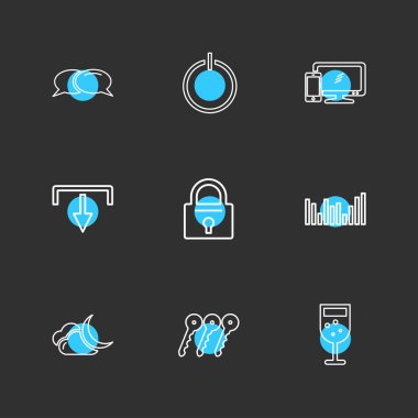 Farklı minimalist düz vektör app simgeleri