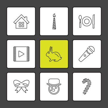 Farklı minimalist düz vektör app simgeleri