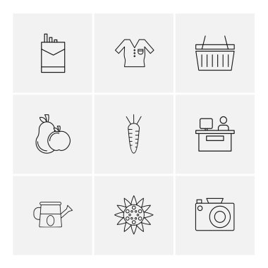Farklı minimalist düz vektör app simgeleri